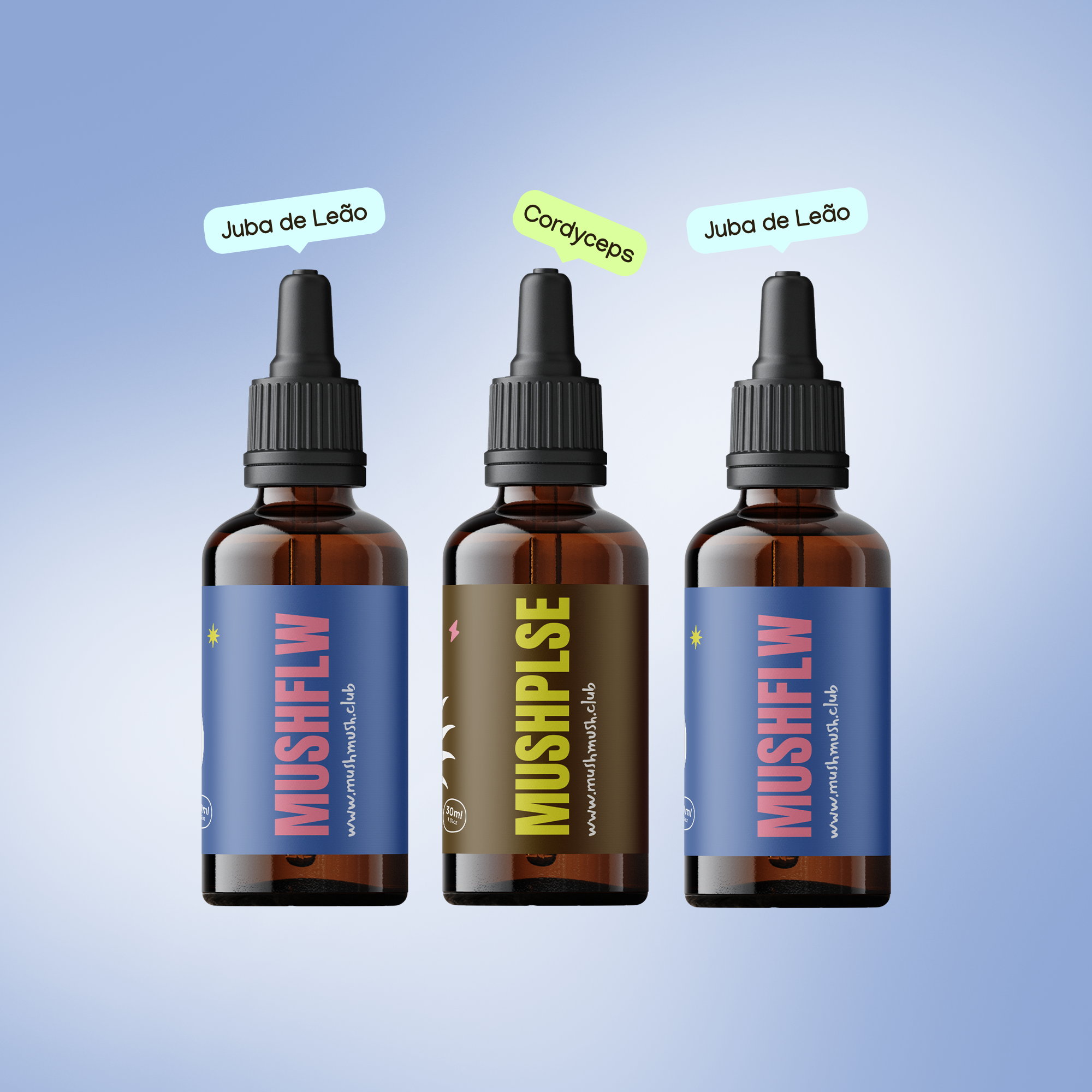 Productive Pack - 2 Juba de Leão + 1 Cordyceps - Grupo Vip