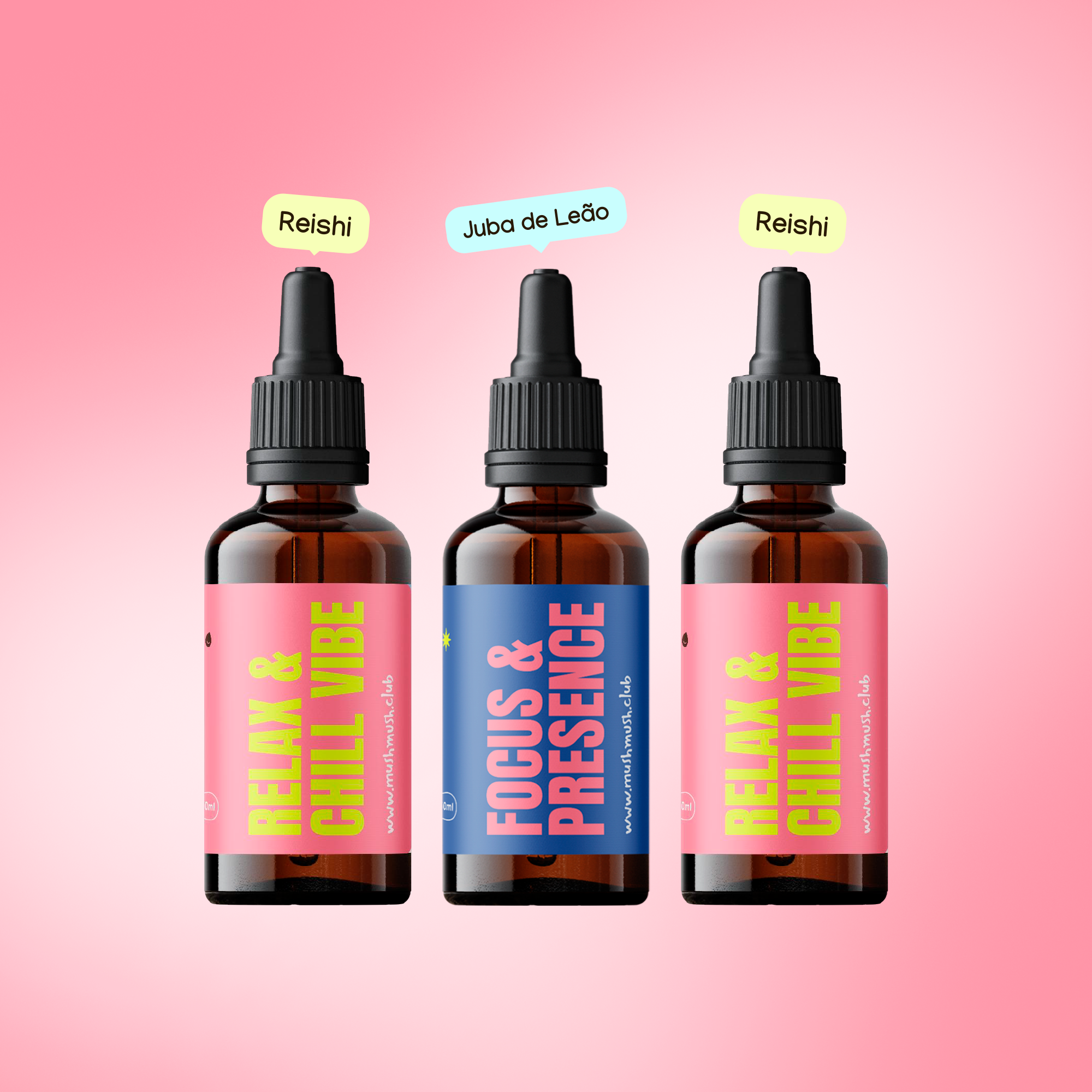 Relax Pack - 2 Reishi + 1 Juba de Leão